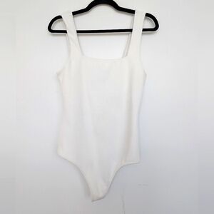 Show Me Your Mumu Square Neck White Sleeveless Bodysuit Sz M